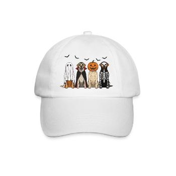 Halloween Hunde mit Kürbislaterne, Labrador - Baseballkappe - Weiß/Weiß - Vorne