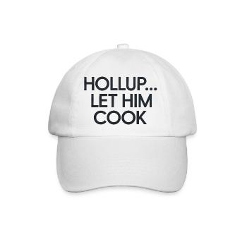 Humorvolles Kochen Callout Meme Design - Baseballkappe - Weiß/Weiß - Vorne