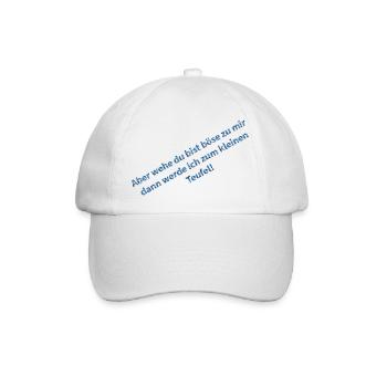 Humorvolles Zitat mit blauer Schrift - Baseballkappe - Weiß/Weiß - Vorne