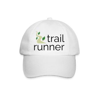 Trail Runner - Design mit Text und Trail - Baseballkappe - Weiß/Weiß - Vorne