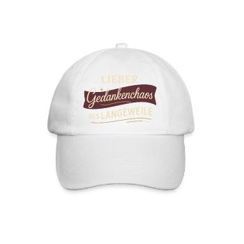 Lieber Gedankenchaos als Langeweile - Baseballkappe - Weiß/Weiß - Vorne