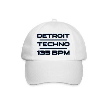 Detroit Techno 135 BPM - Baseballkappe - Weiß/Weiß - Vorne