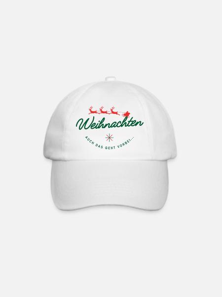 Weihnachten geht vorbei Santa Schlitten Schriftzug - Baseballkappe - Weiß/Weiß