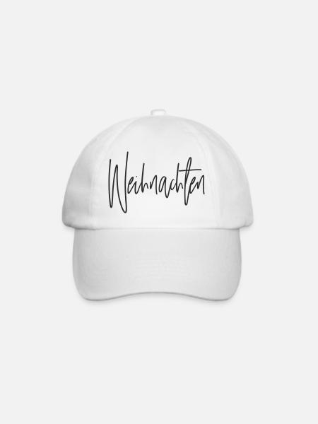 Weihnachten Script Handlettering - Baseballkappe - Weiß/Weiß