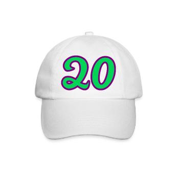 20. 20. JAHRESTAG. 20-JÄHRIGES JUBILÄUM. 20 JAHRE. - Baseballkappe - Weiß/Weiß - Vorne