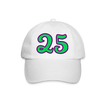 25. 25 JAHRE. 25. JUBILÄUM. 25 JAHRESJUBILÄUM. - Baseballkappe - Weiß/Weiß - Vorne