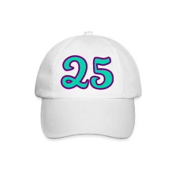 25. 25 JAHRE. 25. JUBILÄUM. 25 JAHRESJUBILÄUM. - Baseballkappe - Weiß/Weiß - Vorne