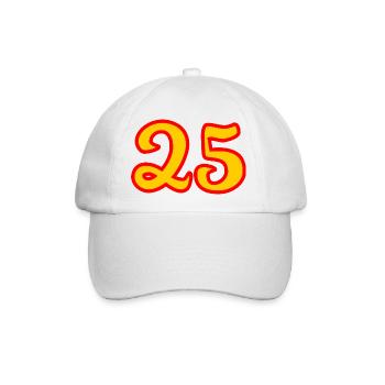 25. 25 JAHRE. 25. JUBILÄUM. 25 JAHRESJUBILÄUM. - Baseballkappe - Weiß/Weiß - Vorne
