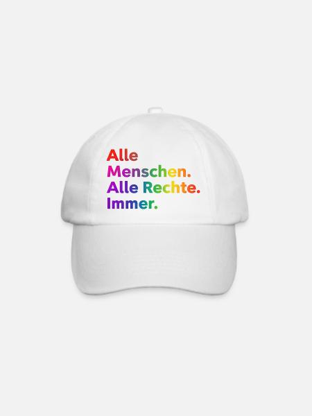 Alle Menschen Alle Rechte Immer Statement - Baseballkappe - Weiß/Weiß