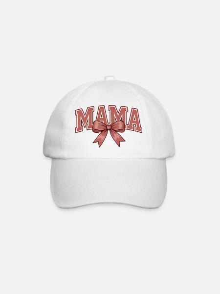 Mama Schleife – Süßes Mama Statement Design - Baseballkappe - Weiß/Weiß