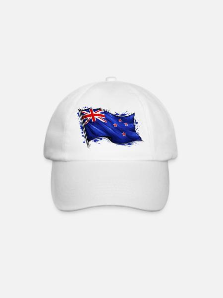 Neuseeland Fahne - Baseballkappe - Weiß/Weiß