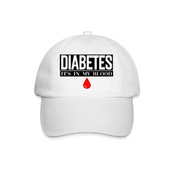 Diabetes liegt in meinem Blut - Baseballkappe - Weiß/Weiß - Vorne