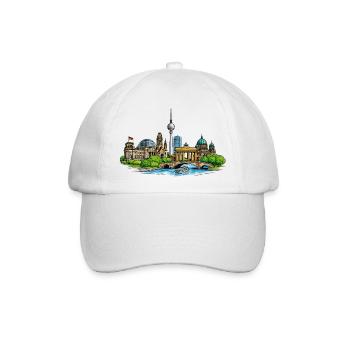 Berliner Skyline  - Baseballkappe - Weiß/Weiß - Vorne
