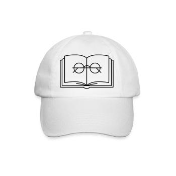 Offenes Buch Brille Lesebrille - Baseballkappe - Weiß/Weiß - Vorne