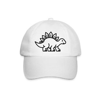 Stegosaurus - Baseballkappe - Weiß/Weiß - Vorne