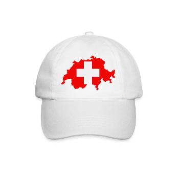 Schweizer Karte mit Flagge - Baseballkappe - Weiß/Weiß - Vorne