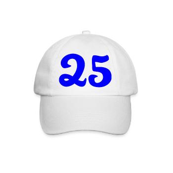 25. 25 JAHRE. 25. JUBILÄUM. 25 JAHRESJUBILÄUM. - Baseballkappe - Weiß/Weiß - Vorne