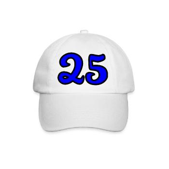 25. 25 JAHRE. 25. JUBILÄUM. 25 JAHRESJUBILÄUM. - Baseballkappe - Weiß/Weiß - Vorne