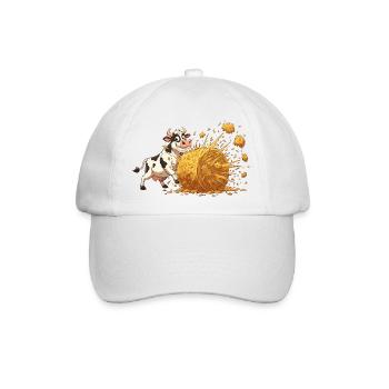 Kuh und Heu-Explosion - Baseballkappe - Weiß/Weiß - Vorne