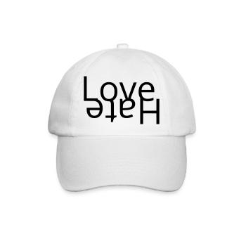 Liebe – Hass - Baseballkappe - Weiß/Weiß - Vorne