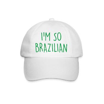 I'm so Brazilian Brazil Brasilien - Baseballkappe - Weiß/Weiß - Vorne
