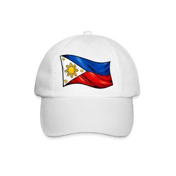 Philippinen Flagge Karikatur - Baseballkappe - Weiß/Weiß - Vorne