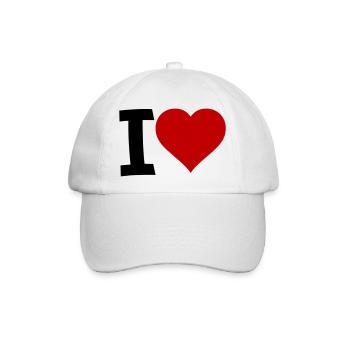 I Love - Baseballkappe - Weiß/Weiß - Vorne