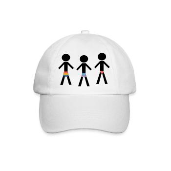 Beach Ready - Drei gut angezogene Männer - Baseballkappe - Weiß/Weiß - Vorne