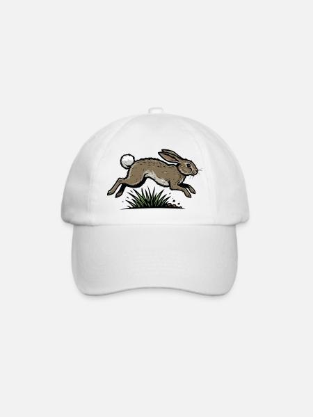 Wilde Natur Wildhase - Baseballkappe - Weiß/Weiß