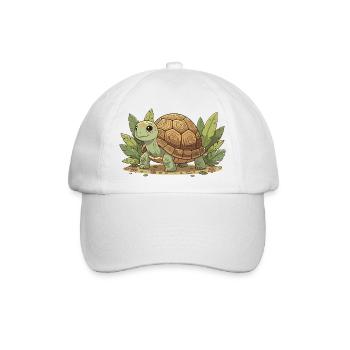 Kuscheltier-Schildkröte im Dschungel - Baseballkappe - Weiß/Weiß - Vorne