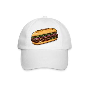 Sandwich Illustration - Baseballkappe - Weiß/Weiß - Vorne