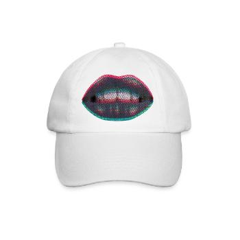 Gepunktete Neonlippen - Baseballkappe - Weiß/Weiß - Vorne
