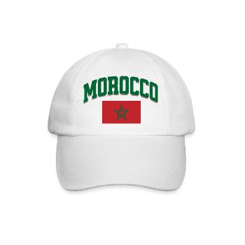 Marokko Fußballliebhaber Retro-Sportdesign - Baseballkappe - Weiß/Weiß - Vorne