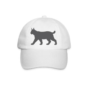 Luchs Silhouette Mondlicht - Baseballkappe - Weiß/Weiß - Vorne