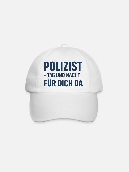 Polizist Tag und Nacht Design - Baseballkappe - Weiß/Weiß