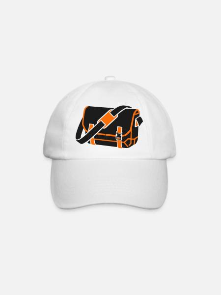 Fahrrad Kuriertasche Icon - Baseballkappe - Weiß/Weiß