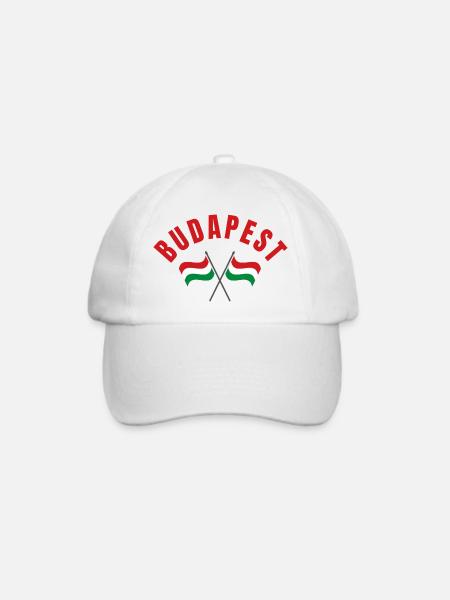 Budapest-Ungarische Flaggen - Baseballkappe - Weiß/Weiß