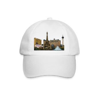 Las Vegas Neon Skyline Vintage - Baseballkappe - Weiß/Weiß - Vorne
