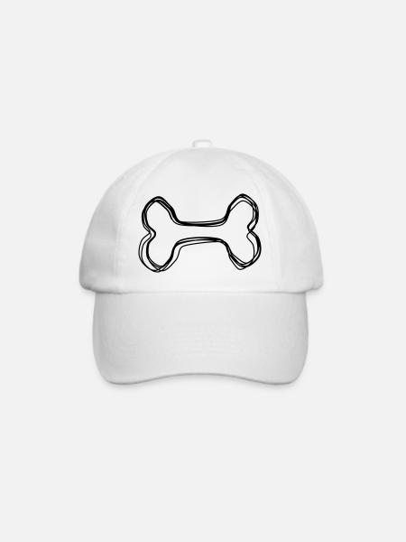 Knochen handgezeichnet - Baseballkappe - Weiß/Weiß