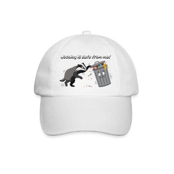 Badger knakt die Mülltonne - Baseballkappe - Weiß/Weiß - Vorne