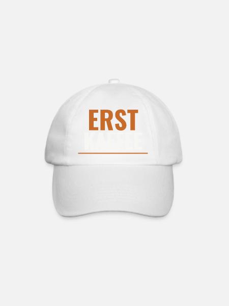 Erst Kaffee – Shirt für Morgenmuffel & WG - Baseballkappe - Weiß/Weiß