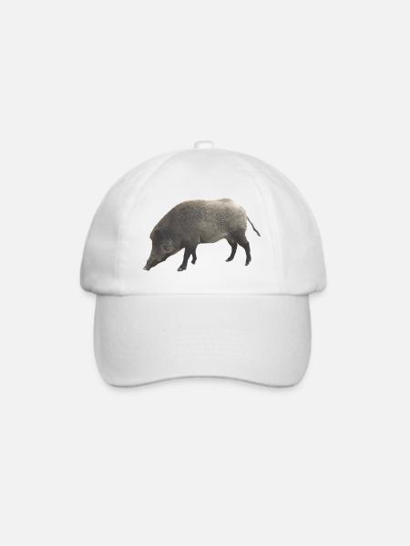 Wildschwein - Baseballkappe - Weiß/Weiß