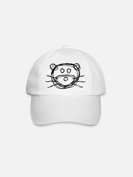 Otter handgezeichnet - Baseballkappe - Weiß/Weiß