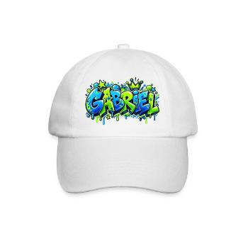 Vorname Gabriel Graffiti: das Geschenk, das rockt! - Baseballkappe - Weiß/Weiß - Vorne