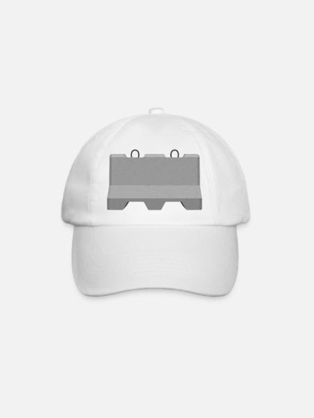 Beton-Straßenbarriere-Symbol - Baseballkappe - Weiß/Weiß