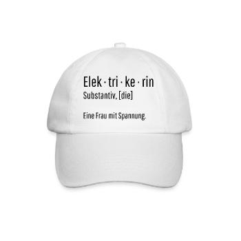 Elektrikerin Substantiv Definition Geschenk - Baseballkappe - Weiß/Weiß - Vorne