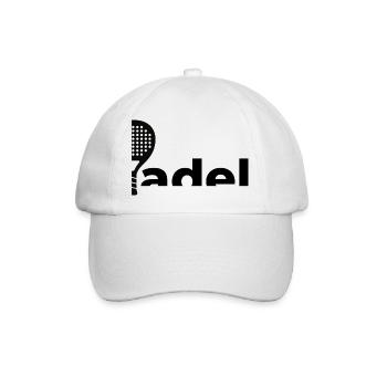 Padel-Schläger-Logo | Minimalistisches Sportdesign - Baseballkappe - Weiß/Weiß - Vorne