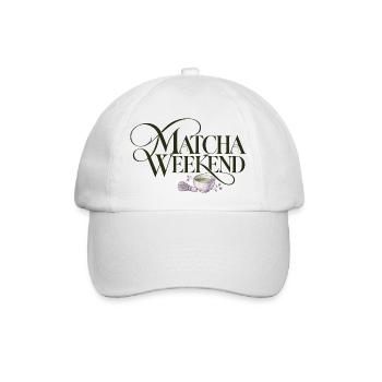 Matcha Wochenende Matcha Weekend Design - Baseballkappe - Weiß/Weiß - Vorne