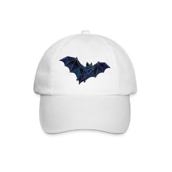 Fliegende Poly Stil Fledermaus - Baseballkappe - Weiß/Weiß - Vorne