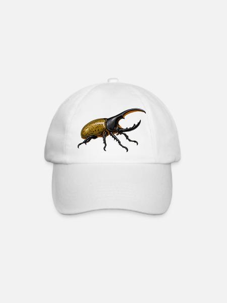 Herkuleskäfer Dynastes hercules - Baseballkappe - Weiß/Weiß